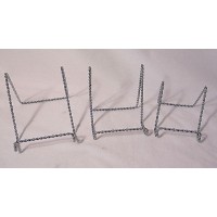 Plate holders racks display easels stands 3 sizes silver twisted wire    192594901276